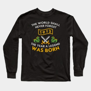 1912 The Year A Legend Was Born Dragons and Swords Design (Light) Long Sleeve T-Shirt